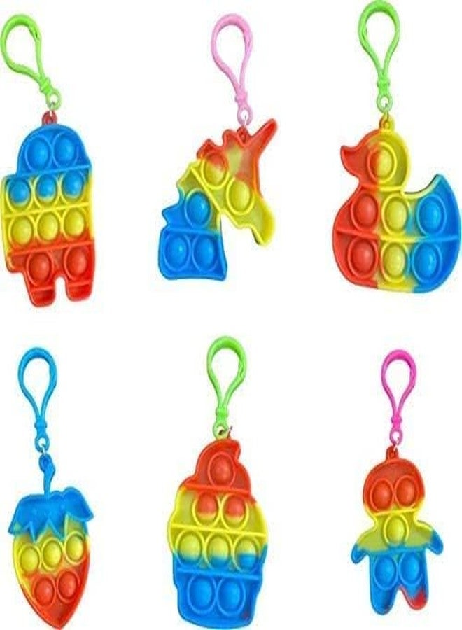 RKZ® Pop It Pop Keychain - Fun Fidget Toy & Stress Relief Bubble Key Ring for Kids and Adults - Ideal Return Gift for Birthday Parties Pack of 18 - Image 5